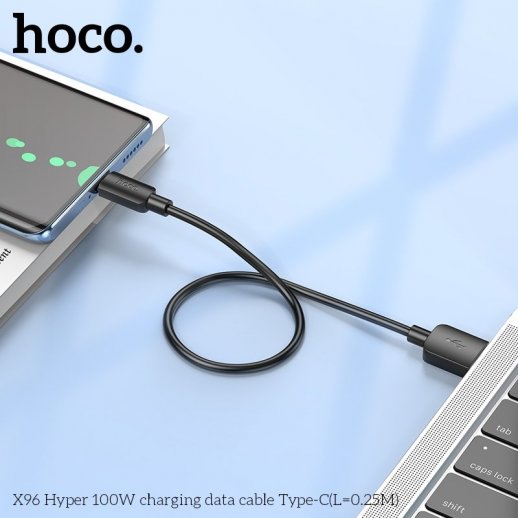 USB кабель HOCO X96 100W USB - Type-C 0,25M ЧОРНИЙ