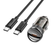 Автомобільний зарядний пристрій Hoco Z53 Type-C PD 30W + кабель Type-C - Type-C, чорний