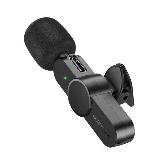Бездротовий петличний мікрофон Borofone BFK12 LIGHTNING для iPhone, чорний