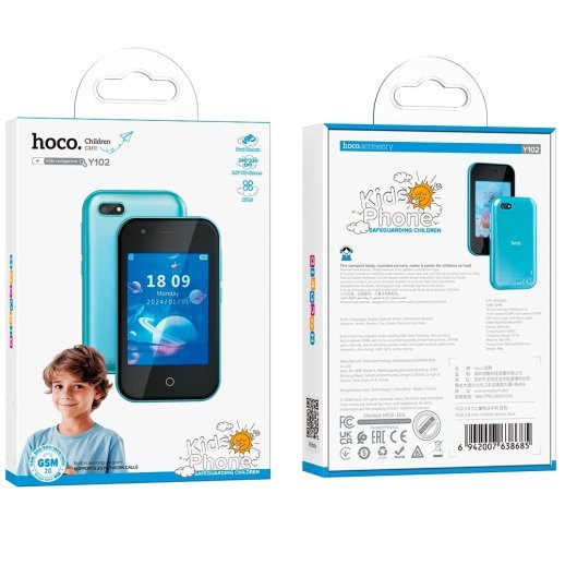 Детский мобильный телефон HOCO Y102 (2G,4GB,Dual Camera) (голубой)