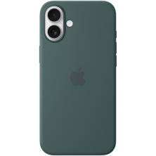 Silicone Case Original With MagSafe and Splash Apple iPhone 16 with button Pacific Green