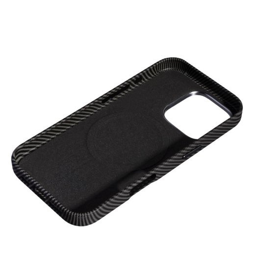Накладка Leather Carbon With Magnetic для Apple iPhone 16 Pro Black