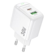 Мережевий зарядний пристрій BOROFONE BAS45A PD 30W + USB QC3.0, білий
