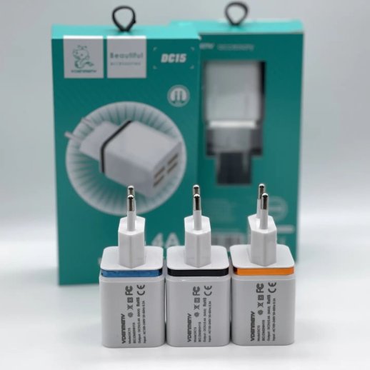 Мережевий зарядний пристрій DENMEN DC15 2.4A 4USB
