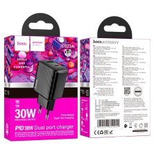 Мережевий зарядний пристрій HOCO CS23A TYPE-C PD 30W + USB QC 3.0,чорний