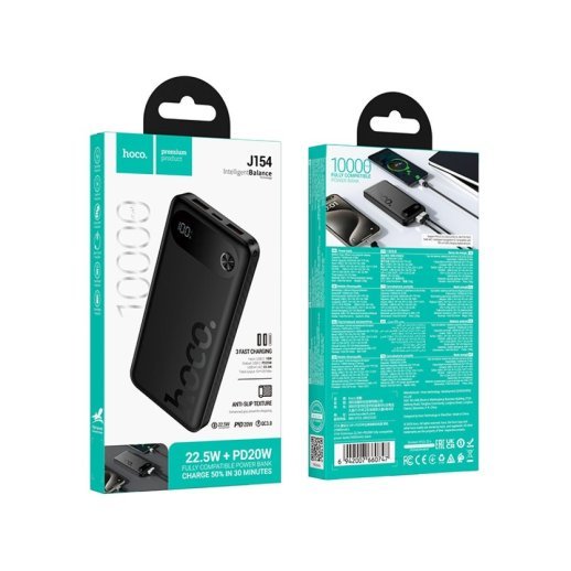 Power Bank HOCO J154 Victorious 22.5W + PD 20W 10000 mAh, чорний