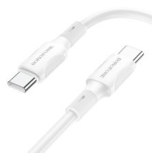 USB-C кабель BOROFONE BX80 PD 60W charging data Type-C - Type-C 1 метр бiлий