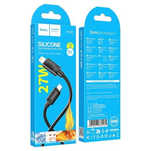 USB-C кабель HOCO X122 Type-C - Lightning 27W, чорний