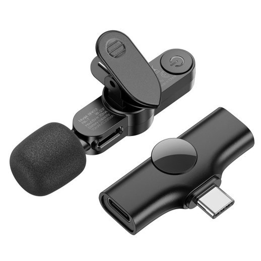 Бездротовий петличний мікрофон Borofone BFK12 TYPE-C, чорний