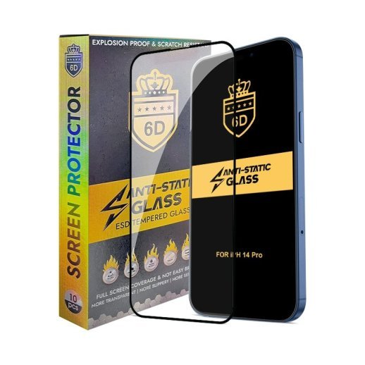 Захисне скло 6D для APPLE iPhone 14 PRO MAX | 15 PLUS | 16 PLUS ЧОРНИЙ