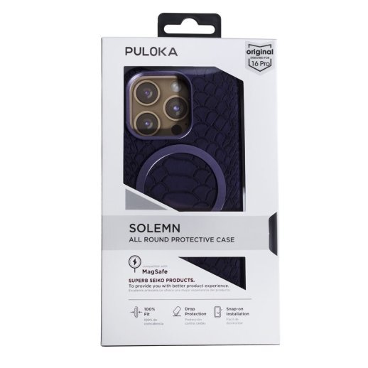 Накладка Puloka Snake with MagSafe для Apple iPhone 16 Pro Max Violet