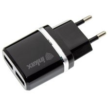 Мережевий зарядний пристрій INKAX CD-11 2.4A, 2 USB