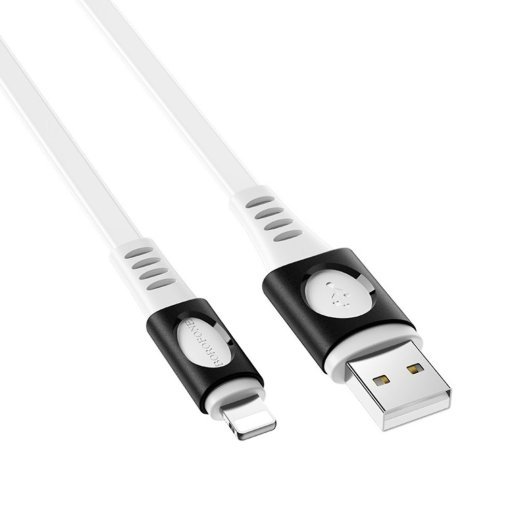 USB кабель BOROFONE BX35 2.4A 1m USB - Lightning, БІЛИЙ