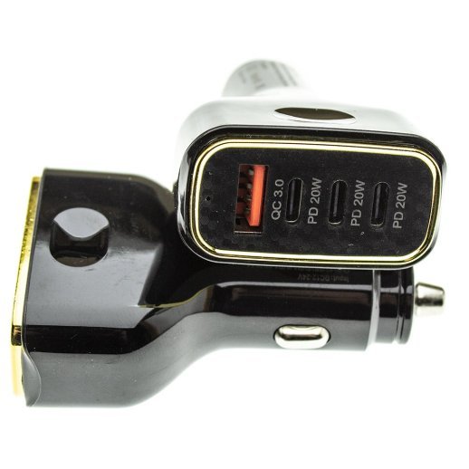 Автомобільний зарядний пристрій MEGA 1 USB QC 3.0 + 3 TYPE-C PD 80W без упаковки