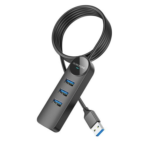 Перехідник BOROFONE DH5 USB HUB Erudite 4-в-1 (USB на USB 3.0*4шт.) довжина 1,2 метри