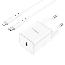 Мережевий зарядний пристрій BOROFONE BN6 Field PD20W USB-C + кабель TYPE-C - LIGHTNING