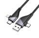 USB кабель HOCO U95 4В1 USB/Type-C - Type-C/Lightning 1.2M, чорний