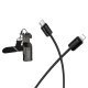 USB-C кабель HOCO X126 Experto PD30W lanyard Type-C - Lightning, 0.35m, чорний