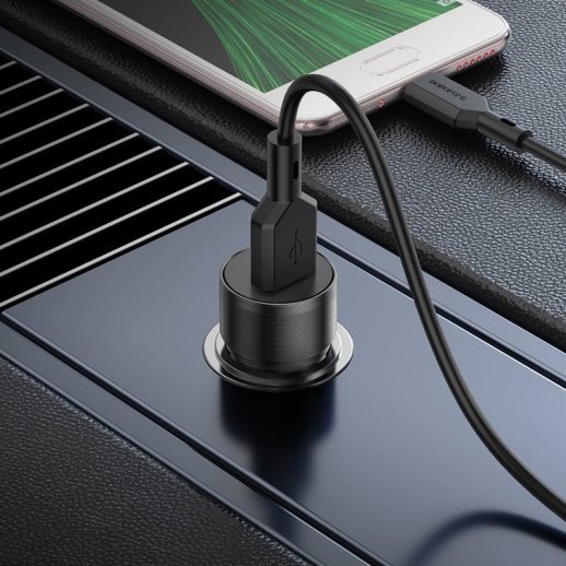 Автомобільний зарядний пристрій BOROFONE BZ19A Wisdom single port QC3.0 car charger
