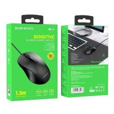 Мишка дротова BOROFONE BG4 Business wired, чорний