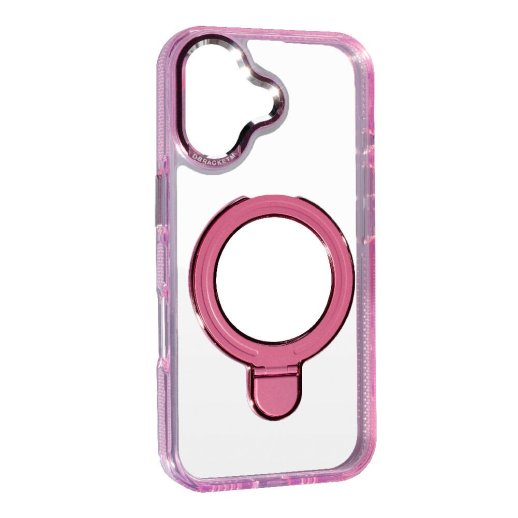 Накладка Metal Holder With Magsafe для Apple iPhone 16 Pink
