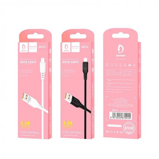 Кабель USB Denmen D01L USB - Lightning (2,4A)