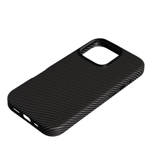Накладка Leather Carbon With Magnetic для Apple iPhone 16 Pro Max Black