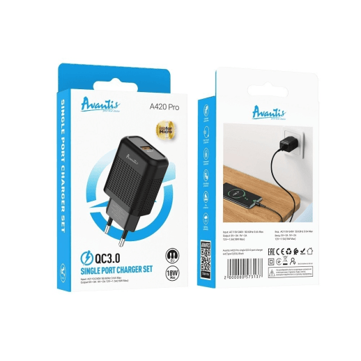 Сетевое Зарядное Устройство Avantis A420 Pro Fast power QC3.0 1USB Micro