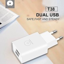 Мережевий зарядний пристрій WUW T38 2USB 2.4A + USB Type-C