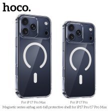 Силіконова накладка HOCO протиударна з MagSafe для APPLE iPhone 17 PRO, прозора