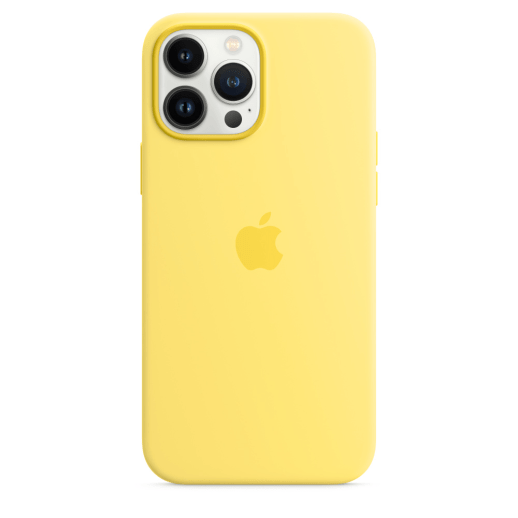 Silicone Case Original With MagSafe and Splash Screen Apple iPhone 13 Pro Max Lemon Zest