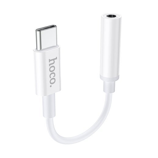 Аудіоадаптер HOCO LS30 TYPE-C (штекер) на 3,5 мм (гніздо), білий
