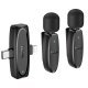 Бездротовий петличний мікрофон HOCO L15 Dual-mic clip-on Lightning / Type-C