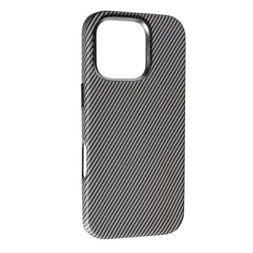 Накладка Leather Carbon With Magnetic для Apple iPhone 16 Pro Max Titanium