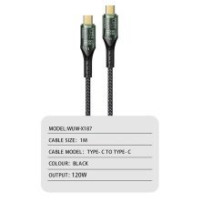 Кабель USB-C WUW X187 USB-C - Type-C 20W PD ТКАНИНА ЧОРНА