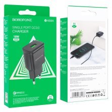 Мережевий зарядний пристрій BOROFONE BA59A Heavenly single port QC3.0 charger(EU)