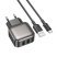 Мережевий зарядний пристрій BOROFONE BAS51A 2 USB 2.4A 12W + кабель USB - TYPE-C, чорний