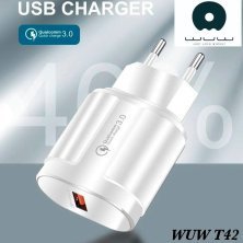 Мережевий зарядний пристрій WUW T42 QC 3.0 18W + USB Type-C БІЛИЙ (35)