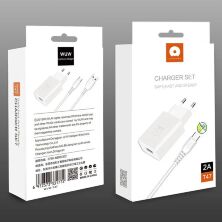Мережевий зарядний пристрій WUW T47 2.4A + USB Type-C БІЛИЙ (70)