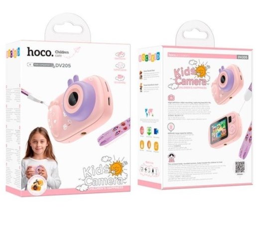 ФОТО КАМЕРА HOCO DV205 Dual camera children camera, РОЖЕВИЙ