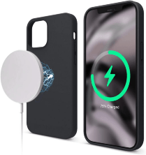 Silicone Case Original With MagSafe and Splash Screen Apple iPhone 12 / 12 Pro Black
