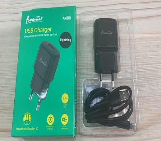 Мережевий Зарядний Пристрій Avantis A480 1USB Lightning