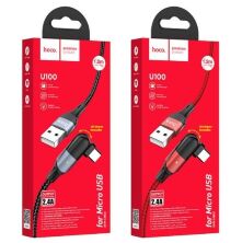 USB кабель HOCO U100 USB - micro USB 1,20м, чорний