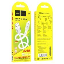 USB кабель HOCO X85 USB - micro USB 1метр, білий