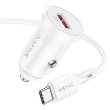 Автомобільний зарядний пристрій BOROFONE BZ18 single port QC3.0 + кабель USB - TYPE-C