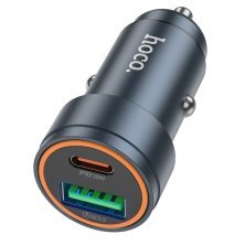 Автомобільний зарядний пристрій HOCO Z57A PD 30W + QC3.0, сірий
