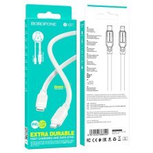 USB-C кабель BOROFONE BX81 Goodway PD charging data Type-C - Lightning 6ММ, білий