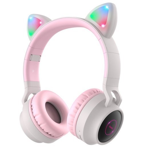 Бездротові повнорозмірні навушники HOCO W27 Cat Ear, сіра