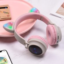 Бездротові повнорозмірні навушники HOCO W27 Cat Ear, сіра