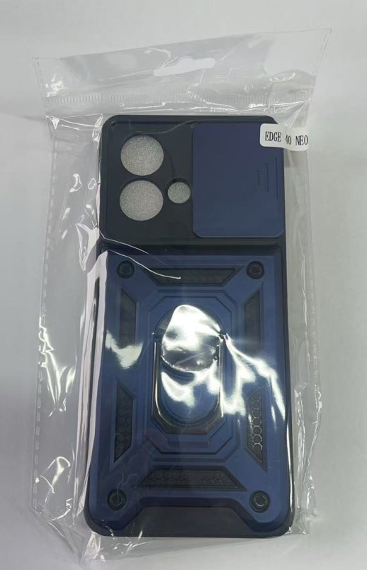 Armor Case With Curtain for Motorola Edge 40 Neo Dark Blue